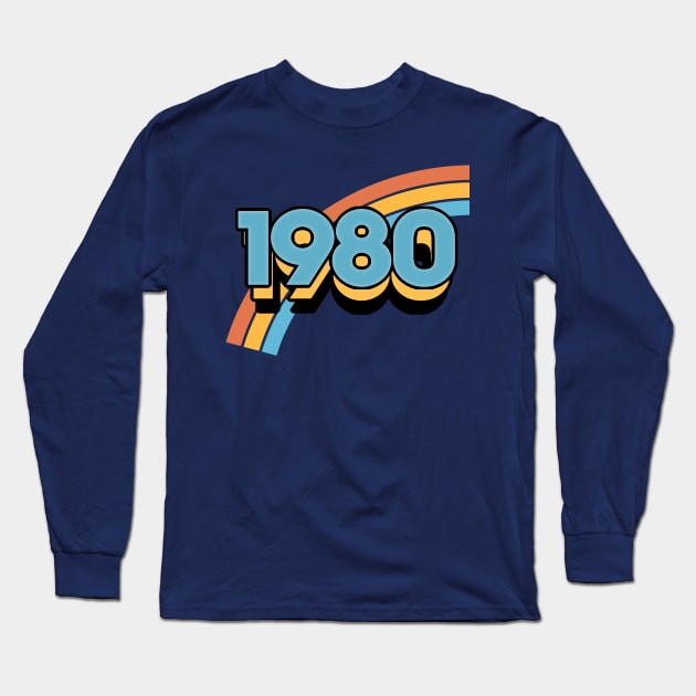 1980 //// Retro Birthday Design Long Sleeve T-Shirt by DankFutura